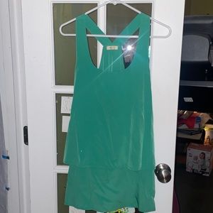 Green layer tank dress.